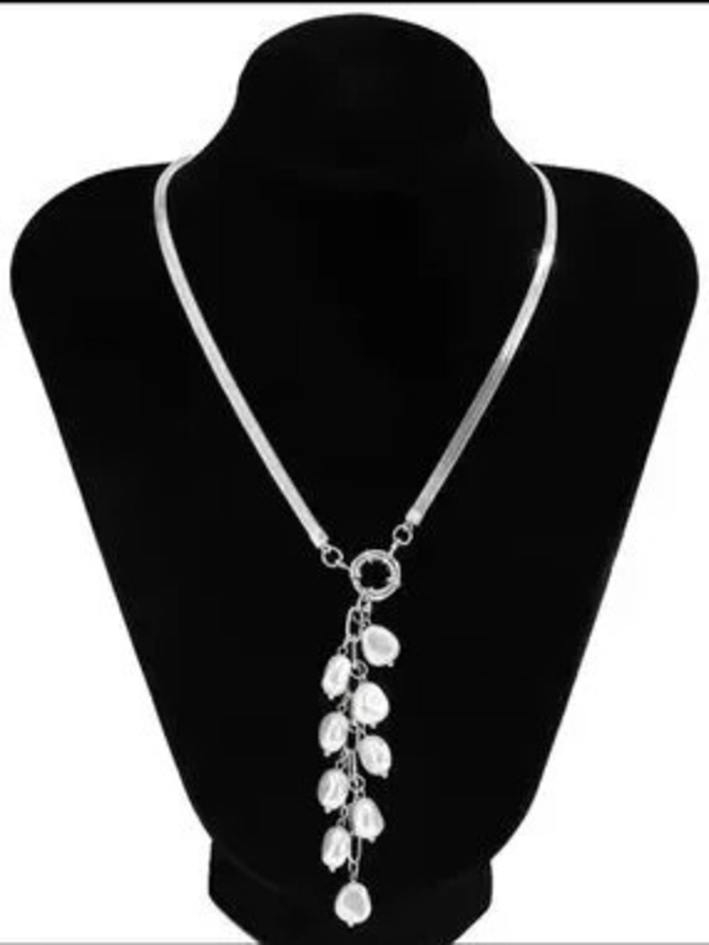 clat Perle Lariat Sculptural Freshwater Pearl Drop Necklace